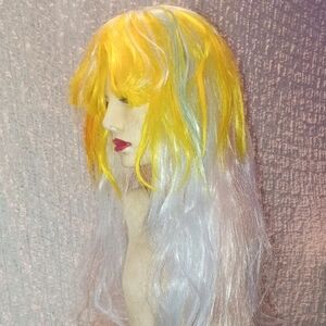 Vibrant Yellow and Silver Women's Wig